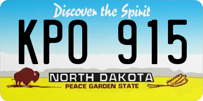 ND license plate KPO915