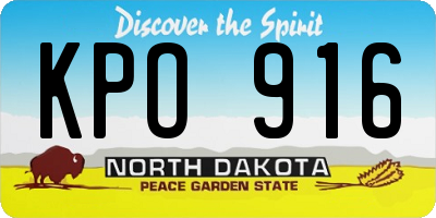 ND license plate KPO916