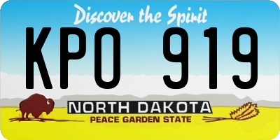 ND license plate KPO919