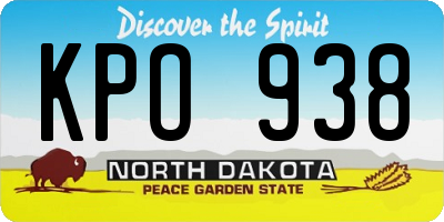 ND license plate KPO938
