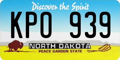 ND license plate KPO939