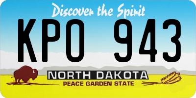 ND license plate KPO943