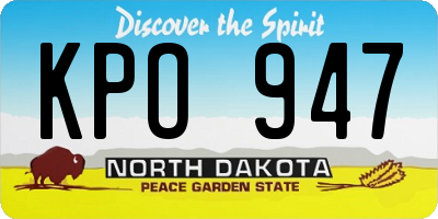 ND license plate KPO947