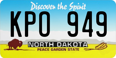 ND license plate KPO949