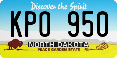 ND license plate KPO950