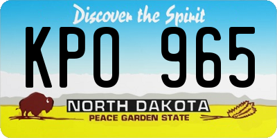 ND license plate KPO965
