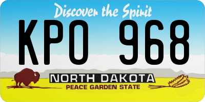 ND license plate KPO968