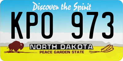 ND license plate KPO973