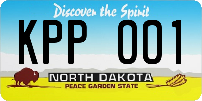 ND license plate KPP001