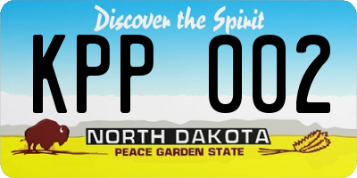 ND license plate KPP002