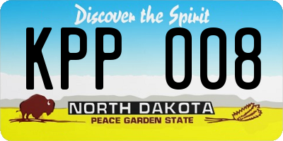 ND license plate KPP008