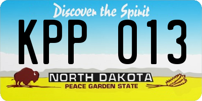 ND license plate KPP013