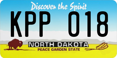 ND license plate KPP018
