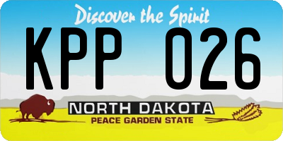 ND license plate KPP026