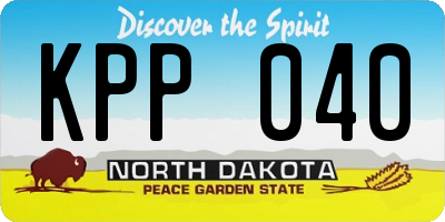 ND license plate KPP040