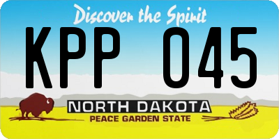 ND license plate KPP045