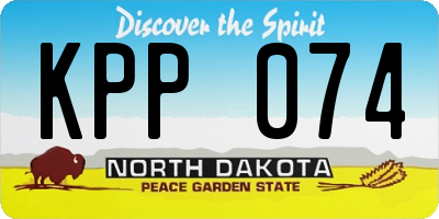 ND license plate KPP074