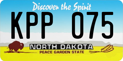 ND license plate KPP075