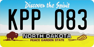 ND license plate KPP083