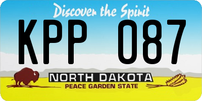ND license plate KPP087
