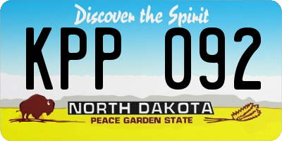 ND license plate KPP092