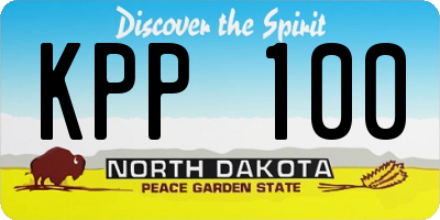 ND license plate KPP100