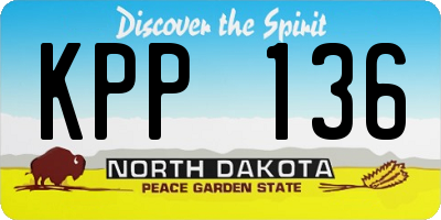 ND license plate KPP136