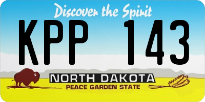 ND license plate KPP143