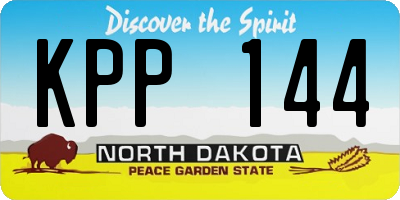 ND license plate KPP144