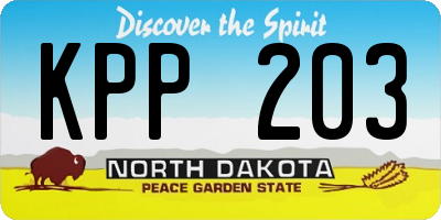 ND license plate KPP203