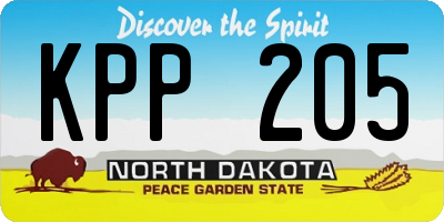 ND license plate KPP205
