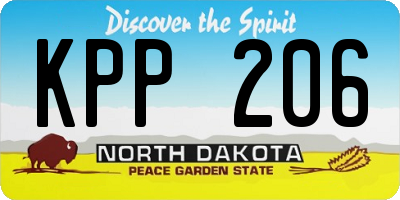 ND license plate KPP206