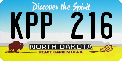ND license plate KPP216