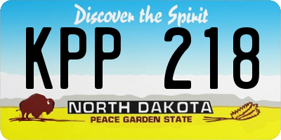 ND license plate KPP218