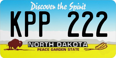ND license plate KPP222