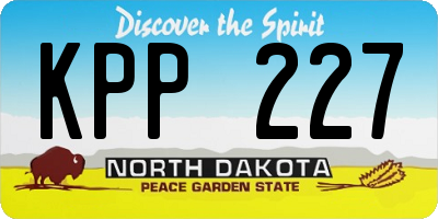 ND license plate KPP227