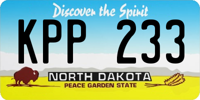 ND license plate KPP233