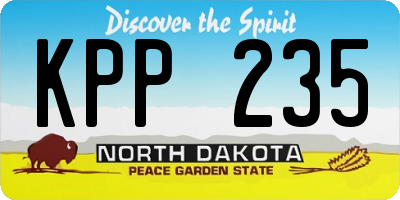 ND license plate KPP235