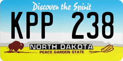 ND license plate KPP238