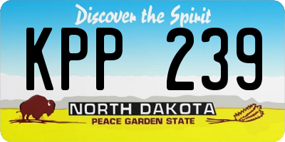 ND license plate KPP239