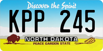 ND license plate KPP245