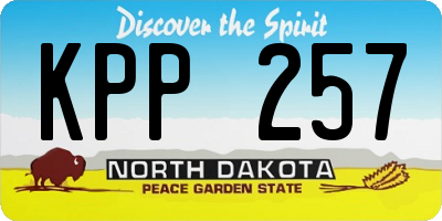 ND license plate KPP257
