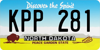 ND license plate KPP281