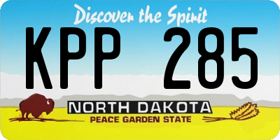 ND license plate KPP285