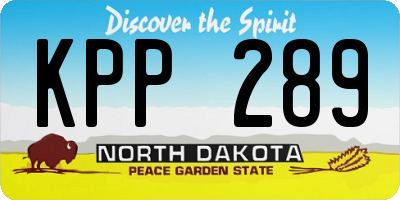 ND license plate KPP289