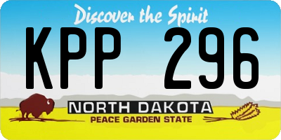 ND license plate KPP296