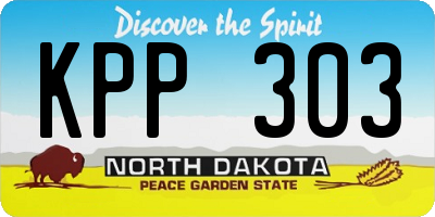 ND license plate KPP303