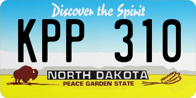 ND license plate KPP310