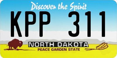 ND license plate KPP311