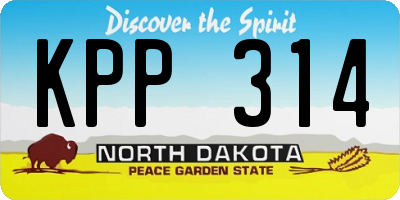 ND license plate KPP314